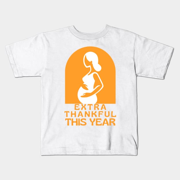 Extra Thankful This Year Kids T-Shirt by dudelinart